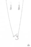 Paparazzi Accessories - INITIALLY Yours - J - White Necklace