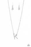 Paparazzi Accessories - INITIALLY Yours - K - White Necklace