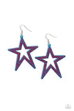 Rockstar Energy - Blue Star Earring- Paparazzi Accessories