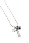 Hey Batter Batter! - Silver Baseball ⚾️ Bat Necklace- Paparazzi Accessories