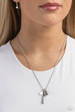 Hey Batter Batter! - Silver Baseball ⚾️ Bat Necklace- Paparazzi Accessories