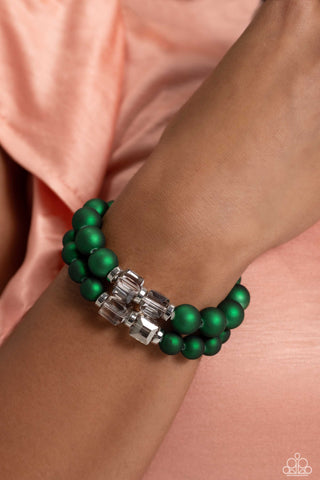 Shopaholic Showdown - Green Bracelet - Paparazzi Accessories