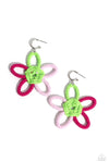 Spin a Yarn - Pink Earring  - Paparazzi Accessories