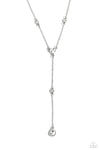 Lavish Lariat - White Necklace  - Paparazzi Accessories