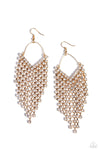 V Fallin - Gold Earring  - Paparazzi Accessories