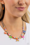 Summer Sentiment - Orange Charm Necklace  - Paparazzi Accessories