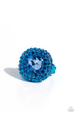 Glistening Grit - Blue Ring  - Paparazzi Accessories