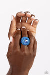 Glistening Grit - Blue Ring  - Paparazzi Accessories