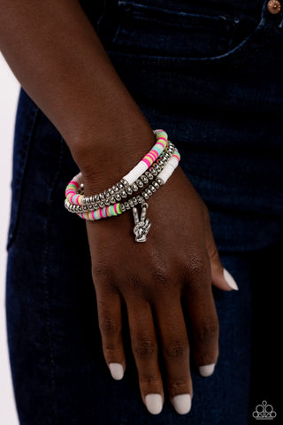 Peaceful Potential - White Bracelet  - Paparazzi Accessories