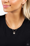 High-Flying Hangout - Rose Gold Butterfly Necklace  - Paparazzi Accessories