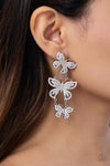 Fluttering Finale - White Butterfly 🦋 Earring  - Paparazzi Accessories