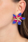 Warped Wallflower - Multi Earring  - Paparazzi Accessories