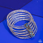 Shimmery Silhouette - Multi Blue Bracelet - Paparazzi Accessories