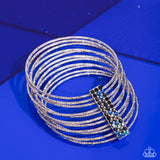 Shimmery Silhouette - Multi Blue Bracelet - Paparazzi Accessories