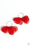 Chiffon Class - Red Earring  - Paparazzi Accessories