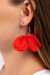 Chiffon Class - Red Earring  - Paparazzi Accessories