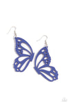 WING of the World - Blue Butterfly 🦋 Earring  - Paparazzi Accessories