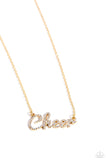 Cheer Squad - Gold Sports Necklace  - Paparazzi Accessories