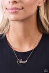 Cheer Squad - Gold Sports Necklace  - Paparazzi Accessories