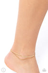 Glistening Gauge - Gold Anklet  - Paparazzi Accessories