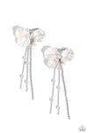 Graceful Gesture - White Flower Earring  - Paparazzi Accessories