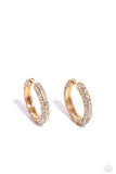 Glowing Praise - Gold Hoop Earring  - Paparazzi Accessories