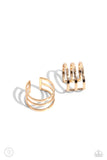 Metro Mashup - Gold Ear Cuff Earring  - Paparazzi Accessories