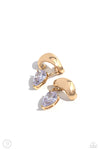 Twisting Teardrop - Gold Ear Cuff - Paparazzi Accessories