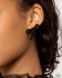 The BOW Must Go On - Black Earring  - Paparazzi Accessories