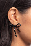 The BOW Must Go On - Black Earring  - Paparazzi Accessories