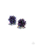 Streamlined Sass - Purple Earring  - Paparazzi Accessories