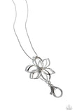 Flowering Fame - Silver Lanyard Necklace  - Paparazzi Accessories