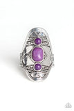 Paparazzi Desert Paint - Purple Stones - Ornate Silver Ring