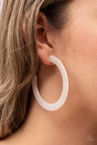 Paparazzi Accessories - HAUTE Tamale - White Hoop Earring