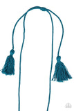 Paparazzi Accessories - Between You and MACRAME - Blue  Necklace