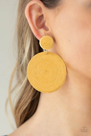 Paparazzi Accessories  - Circulate The Room - Yellow Earring