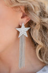 Paparazzi Accessories  - Superstar Solo - White Earring