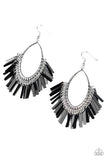 Paparazzi Accessories - Fine Tuned Machine - black - Paparazzi earrings