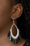 Paparazzi Accessories - Fine Tuned Machine - black - Paparazzi earrings