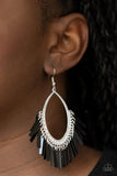 Paparazzi Accessories - Fine Tuned Machine - black - Paparazzi earrings