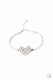 Paparazzi Accessories - Heart-Stopping Shimmer White Bracelet