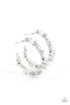 Paparazzi Accessories -Let There Be Socialite - White Hoop Earrings