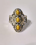 Mayan Motif - Yellow Ring - Paparazzi Accessories