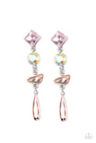 Paparazzi Accessories  - Rock Candy Elegance  - Pink Earring