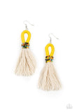 Paparazzi Accessories  - The Dustup - Yellow Earring