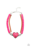 Paparazzi Accessories  - Country Sweetheart Necklace & Charmingly Country Bracelet - Pink Set