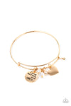 Paparazzi Accessories  - Come What May and Love It - Gold Charm Bracelet