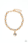 Paparazzi Accessories  -True Love Trinket Necklace & Truly Lovely Bracelet - Gold Set