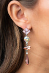 Paparazzi Accessories  - Rock Candy Elegance  - Pink Earring