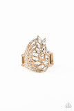 Paparazzi Clear-Cut Cascade - Gold Ring - Life of the Party Exclusive October 2020